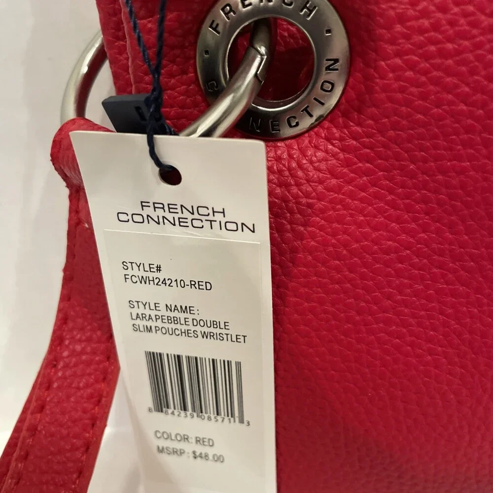 French Connection Red Double Wristlet Set‎ – Detachable Slim Pouches NWT